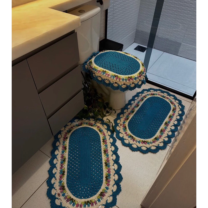 TAPETE DE CROCHE PARA BANHEIRO