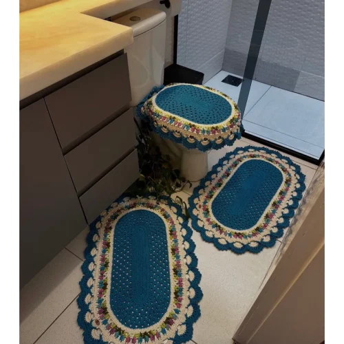 TAPETE DE CROCHE PARA BANHEIRO